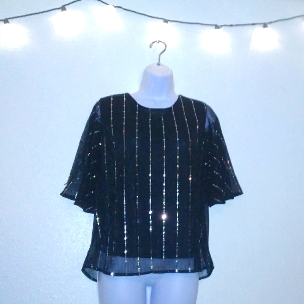 Sweet Rain Flouncy Flash Tie Back Top